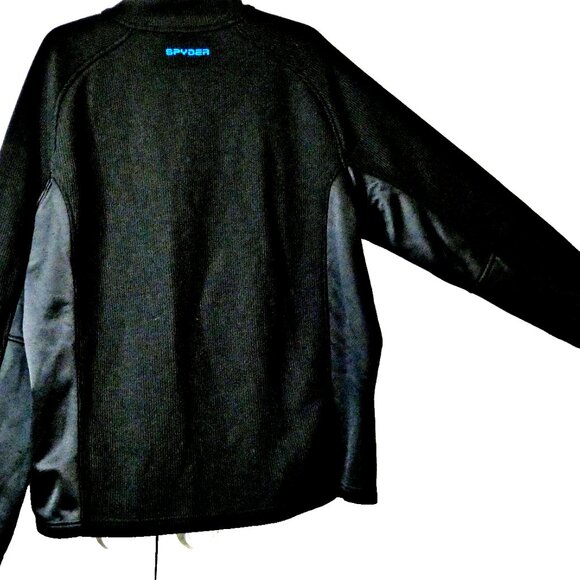 Spyder Jacket Size XXL Black 1/3 Zipper Logo Heavyweight Waffle Active Sports - Picture 4 of 10